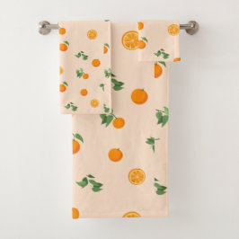 Sinaasappel Fruit citrus klassiek patroon  Bad Handdoek