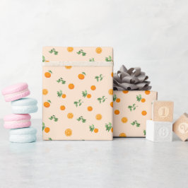 Sinaasappel Fruit citrus klassiek patroon  Cadeaupapier