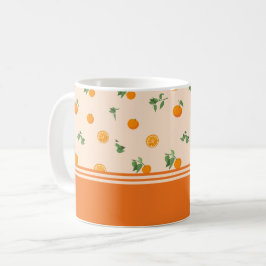 Sinaasappel Fruit citrus klassiek patroon  Koffiemok