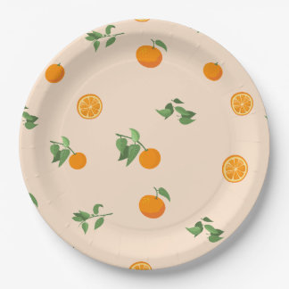 Sinaasappel Fruit citrus klassiek patroon Papieren Bordje