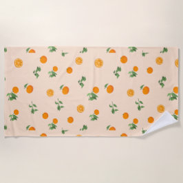 Sinaasappel Fruit citrus klassiek patroon  Strandlaken