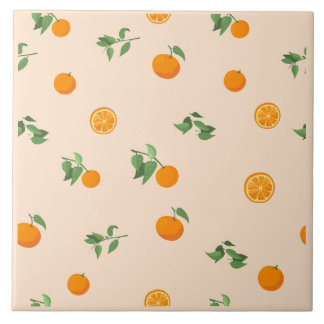 Sinaasappel Fruit citrus klassiek patroon Tegeltje