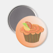 Sinaasappel Fruit Cupcake Magneet (Voorkant / Achterkant)