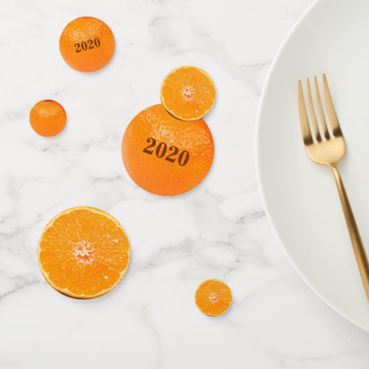 Sinaasappel Fruit Nieuwjaar Confetti (Groep)