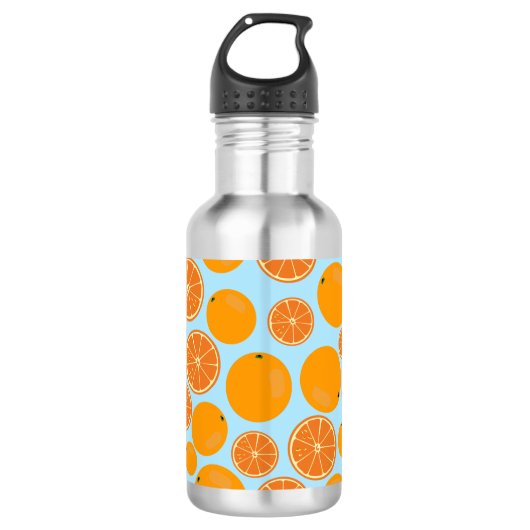 Sinaasappel Fruit Patroon Waterfles (Voorkant)
