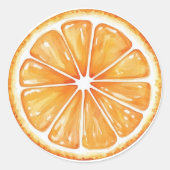 Sinaasappel Fruit Ronde Sticker (Voorkant)