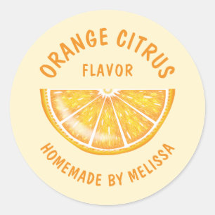 Sinaasappel Fruit Schijf Aangepast Thuisgemaakt Pr Ronde Sticker