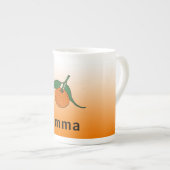 Sinaasappel Fruit & Sinaasappel Witte Gradiënt Mon Porselein Kop (Voorkant rechts)