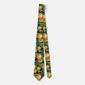 Sinaasappel Fruit Waterverf Verse Citrus Kunst Stropdas (Voorkant)