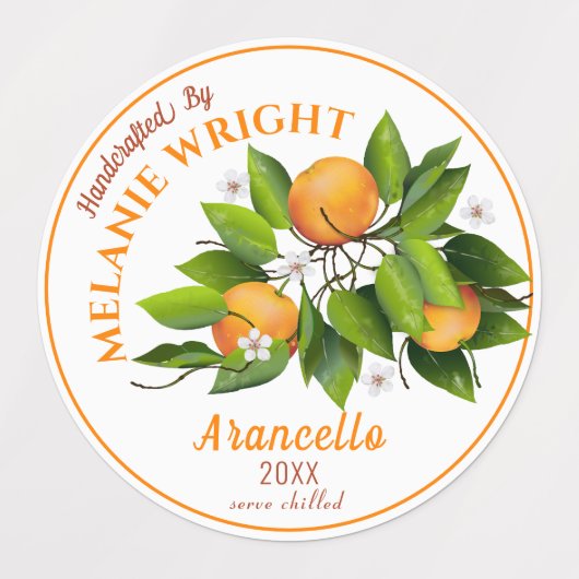 Sinaasappel fruitconserven labels (Design 2)