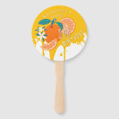 Sinaasappel Fruitige 10e Verjaardag Handwaaier (Voorkant)