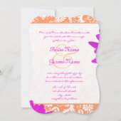 Sinaasappel & Fuchsia Gerber Daisy Wedding Invitat Kaart (Voorkant)