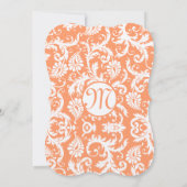 Sinaasappel & Fuchsia Gerber Daisy Wedding Invitat Kaart (Achterkant)