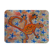 Sinaasappel Gecko Briefkaart Magneet (Horizontaal)