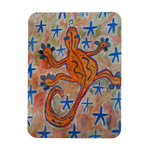 Sinaasappel Gecko Briefkaart Magneet