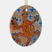 Sinaasappel Gecko Ceramic Ornament (Rechts)