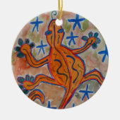 Sinaasappel Gecko Ceramic Ornament (Voorkant)