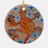 Sinaasappel Gecko Ceramic Ornament (Achterkant)