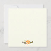  sinaasappel geel bloemgrens modern bruiloft kaart (Achterkant)