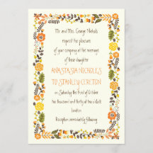  sinaasappel geel bloemgrens modern bruiloft