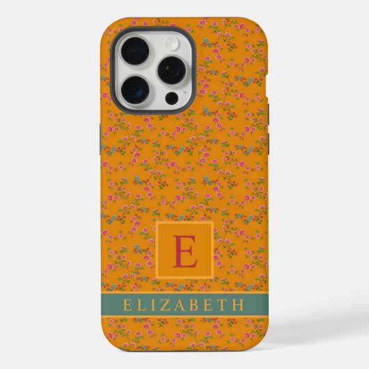  Sinaasappel Geel Bloemvogel Roze Bloem iPhone Hoesje (Achterkant)