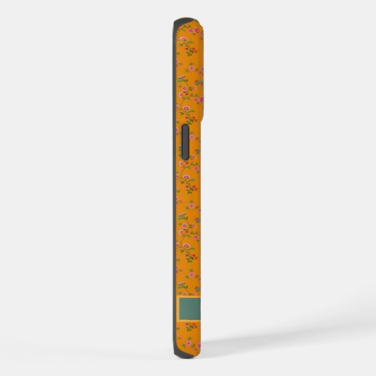  Sinaasappel Geel Bloemvogel Roze Bloem iPhone Hoesje (Rechterkant)