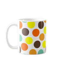 Sinaasappel, geel, bruin, blauw Stip Koffiekoffie 