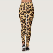 Sinaasappel Geel Bruin Zwart Leopard Dierenprint Leggings (Achterkant)
