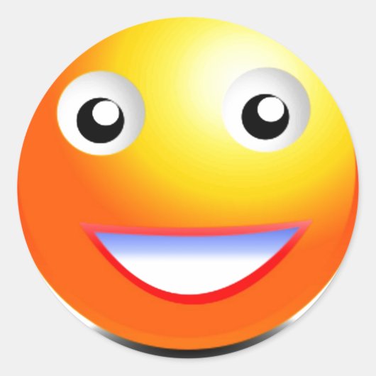 Sinaasappel & Geel Gezicht Ronde Sticker (Voorkant)