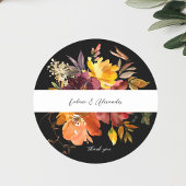 Sinaasappel & Geel Gouden Bloem 2V2 Bedankt - Zwar Ronde Sticker