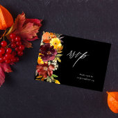 Sinaasappel & Geel Gouden Bloemen met Maaltijd RSV RSVP Kaartje