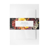 Sinaasappel & Geel Gouden Herfst Bloemen 5- Zwart Uitnodigingen Wikkel (Voorkant Voorbeeld)