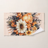 Sinaasappel Geel Grijs Bloemboeket Bad Handdoek (Handdoek)