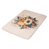 Sinaasappel Geel Grijs Bloemboeket Badmat (Gekanteld)