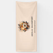 Sinaasappel Geel Grijs Bloemboeket Business Spandoek (Verticaal)