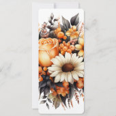 Sinaasappel Geel Grijs Bloemboeket Kaart (Achterkant)