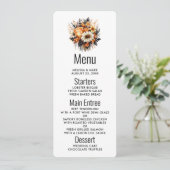 Sinaasappel Geel Grijs Bloemboeket Kaart (Staand voorkant)