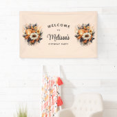 Sinaasappel Geel Grijs Bloemboeket Verjaardag Welk Spandoek (Insitu)