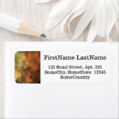 Sinaasappel, geel & grijs mistachtig patroon etiket (Insitu)