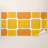 sinaasappel geel Vierkantjes Vet asymmetrisch Strandlaken (Voorkant)