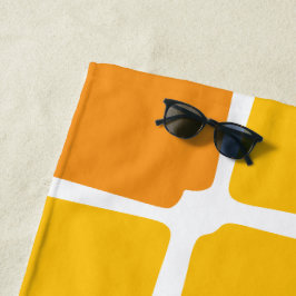 sinaasappel geel Vierkantjes Vet asymmetrisch Strandlaken