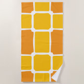 sinaasappel geel Vierkantjes Vet asymmetrisch Strandlaken (Voorkant)