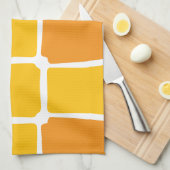 sinaasappel geel Vierkantjes Vet asymmetrisch Theedoek (Quarter Fold)