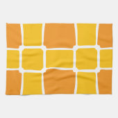 sinaasappel geel Vierkantjes Vet asymmetrisch Theedoek (Horizontaal)