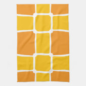 sinaasappel geel Vierkantjes Vet asymmetrisch Theedoek (Verticaal)