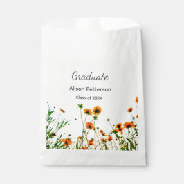 Sinaasappel geel wilde bloemen modern graduatie ru bedankzakje