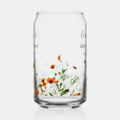 Sinaasappel geel wilde bloemen modern graduatie ru blikvorm glas (Links)