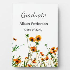 Sinaasappel geel wilde bloemen modern graduatie ru fotoplaat