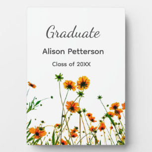 Sinaasappel geel wilde bloemen modern graduatie ru fotoplaat