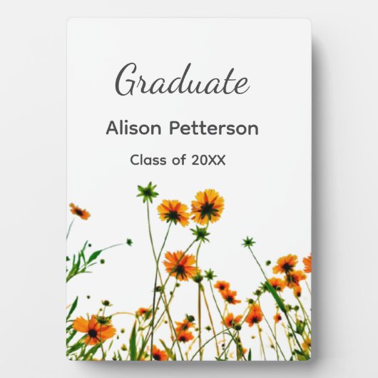 Sinaasappel geel wilde bloemen modern graduatie ru fotoplaat (voorkant)